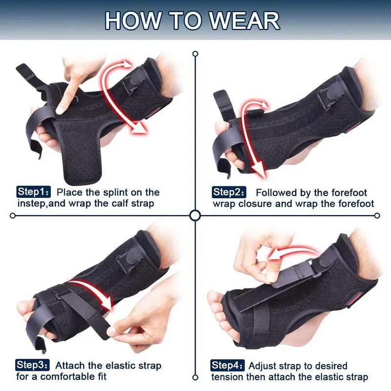 1Pc Adjustable Plantar Fasciitis Night Foot Splint Drop Orthotic Brace Elastic Dorsal Night Splint Foot Care Tool Ligament Belt