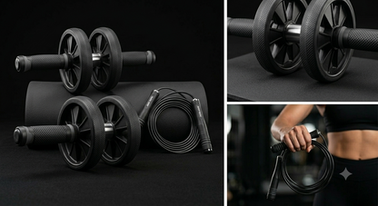 Rodillo Abdominal Pro + Comba de Alta Velocidad