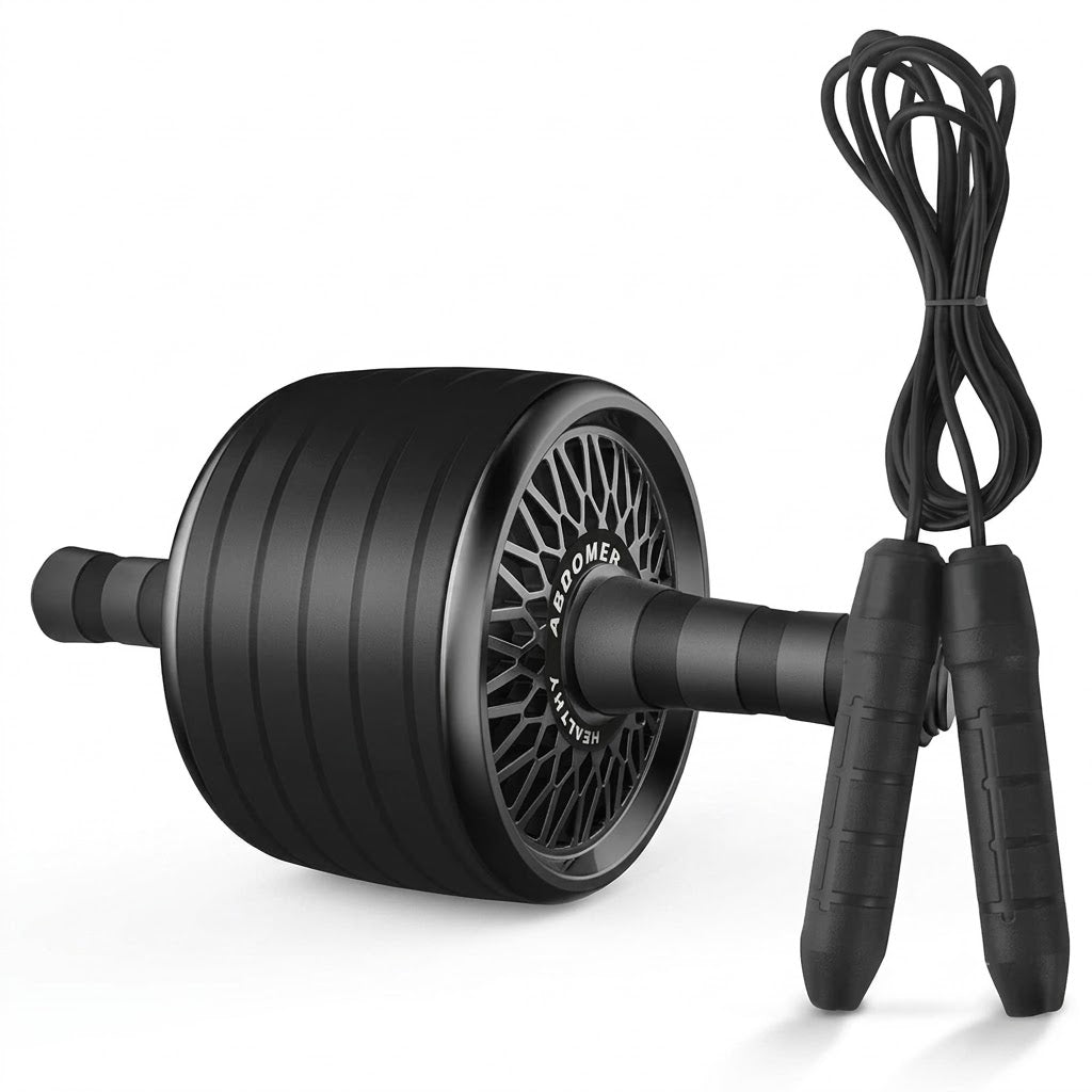 Rodillo Abdominal Pro + Comba de Alta Velocidad